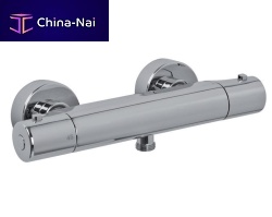 Double-handle shower mixer tap F4205/1wall-mountedthermostaticchromed metal