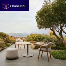 Contemporary chair NOMADoutdoorfabricteak