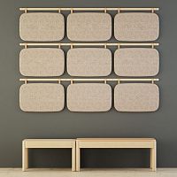 Wall-mounted acoustic panel HILJAfabricwoodenMDF