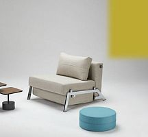 Contemporary fireside chair CUBED 90fabricwoodenaluminum