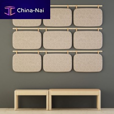 Wall-mounted acoustic panel HILJAfabricwoodenMDF