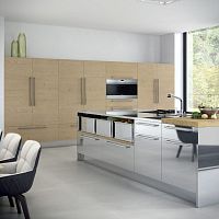 Contemporary kitchen CHEF INOXstainless steelironisland
