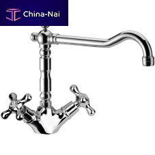 Countertop double-handle mixer tap 43LIAchrome-plated brasskitchen1-hole
