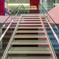 Glass railing PLANmetalglass panelindoor