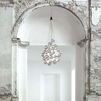 Contemporary chandelier Stochasticstainless steelblown glass1 light