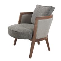Contemporary armchair COCOONfabricleatherwalnut