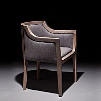 Contemporary chair GENEVE BRIDGEindoorfabricoak