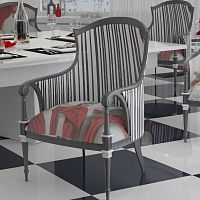 Traditional armchair MONTECARLOfabric4-leggedwith armrests