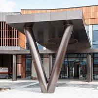 Entrance canopy INOXTEELfor patiostainless steelwith stainless steel covering