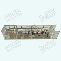 Containerized slaughterhouse line cattlegoatsheep