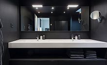 Double vanity top lacquered woodwood veneerFenix NTM®