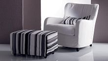 Contemporary armchair MIMILLAfabricwith footrestwith removable cover