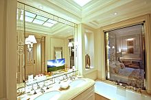 Wall-mounted bathroom mirror BEAU-RIVAGE PALACE : LAUSANNEcontemporaryrectangularwith integrated television