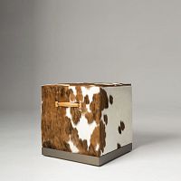Contemporary pouf FEDROfabricsteelcowhide