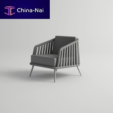Contemporary armchair LITUS fabricsynthetic leatheraluminum