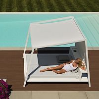 Canopy garden bed PULVISdoublecontemporarywith headboard
