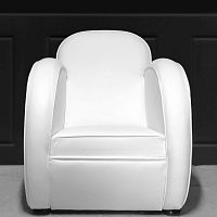 Art Deco club chair ZENleathercustomizable colorwhite