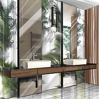 Wall-mounted bathroom mirror for hotelcontemporaryrectangular