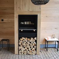 Wood-burning barbecue BG EXCLUSIVEfloor-standingbuilt-insteel