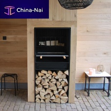 Wood-burning barbecue BG EXCLUSIVEfloor-standingbuilt-insteel