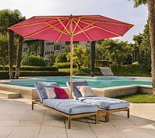 Contemporary sun lounger NEW HAMPTONacrylic fabricteakcommercial