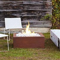Gas fire pit BentoCOR-TEN® steeltempered glasssquare
