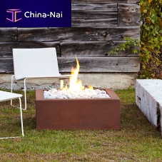 Gas fire pit BentoCOR-TEN® steeltempered glasssquare