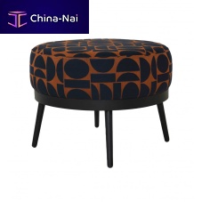 Contemporary ottoman LILI FJORDfabricthermo-lacquered steelround