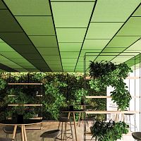 Polyester fiber suspended ceiling QUADRA tilefor officefor conference rooms