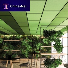 Polyester fiber suspended ceiling QUADRA tilefor officefor conference rooms