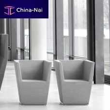 Contemporary armchair AREAleatherfabricswivel