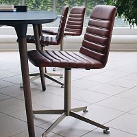 Contemporary chair SPINAL 44indoorleatheraluminum
