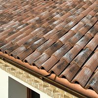 Barrel roof tile A MANO"curvedclayaged