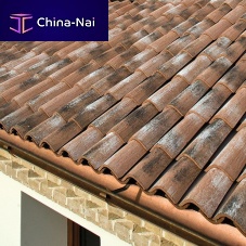 Barrel roof tile A MANO"curvedclayaged