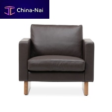 Contemporary armchair SH88 fabricleatherbrown