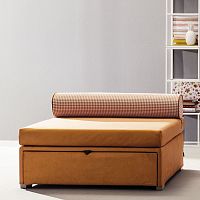 Contemporary ottoman MODEMfabricleathersquare