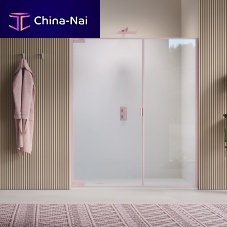 Glass shower cubicle Pyxiswith pivot doorrectangularsatin-finish glass
