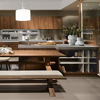 Contemporary kitchen CANALETTOsolid woodwalnutisland