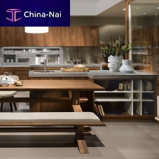 Contemporary kitchen CANALETTOsolid woodwalnutisland
