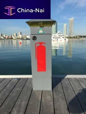 Fire pedestal FS1020with built-in lightfor docksstainless steel