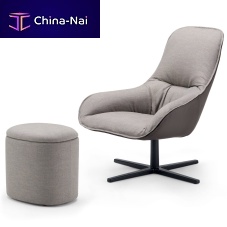 Contemporary armchair VIOLON SOFT / R01fabricleatherwith footrest