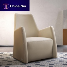 Contemporary armchair CARRIEleatherbeige