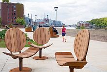Contemporary chair outdoorwoodenswivel