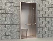 Stainless steel shower cubicle PENAL-WARE® : 1736ADA-Awith hinged doorrectangular