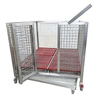 Modular veterinary cage GA039stainless steelon casters1-unit