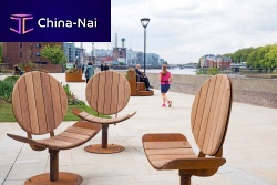 Contemporary chair outdoorwoodenswivel
