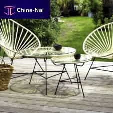 Contemporary coffee table Zipoliteglasssteel baseround