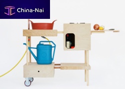 Outdoor kitchen contemporarywoodenhandleless