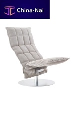 Contemporary fireside chair Kcottonleathermetal