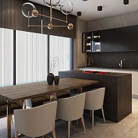 Contemporary kitchen woodenisland